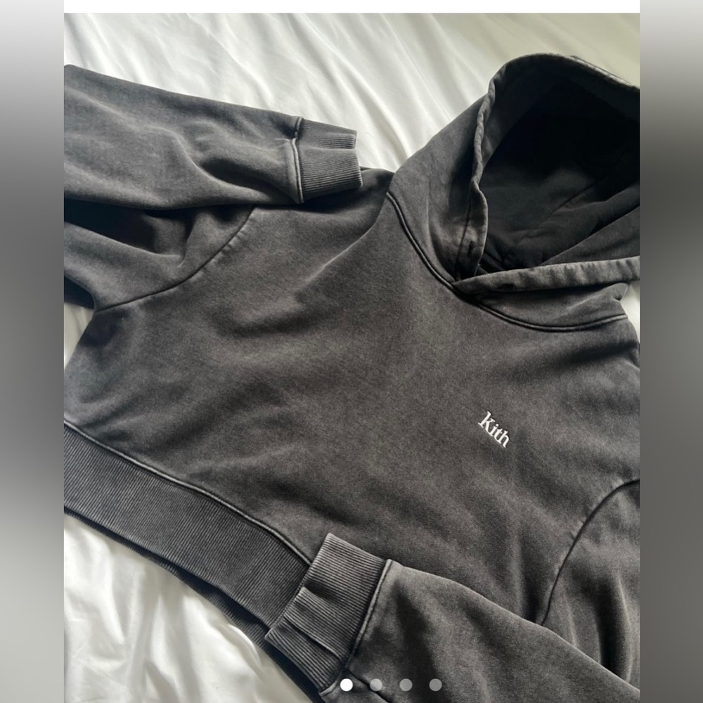 KITH CROPPED GREY HOODIE